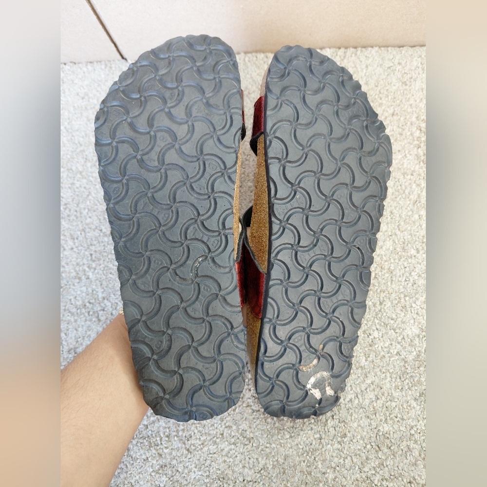 Birkis By Birkenstock Women Size 38/7 Us Narrow Stylish RedSandals - Picture 4 of 11